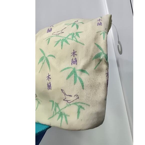 Vintage Disney Mulan 90s Youth Hat Teal Brim Bamboo Print - Picture 5 of 16